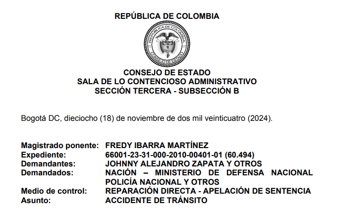 Accidentes de tránsito y responsabilidad del Estado: jurisprudencia clave en Colombia